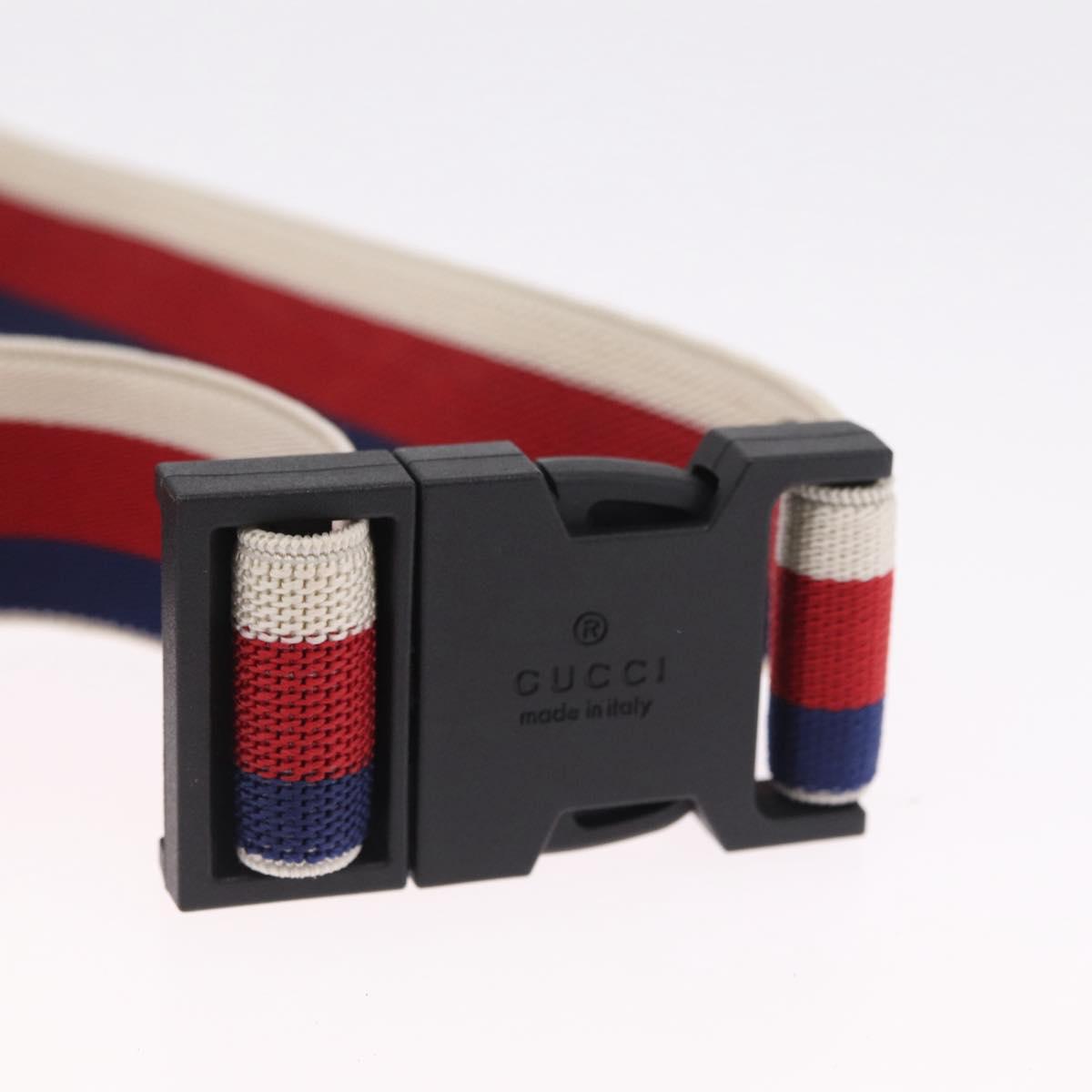GUCCI Yuko Higuchi GG Supreme Waist Bag PVC Beige Silver 502330 Auth ka7191M