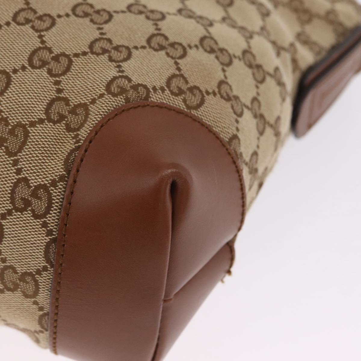 GUCCI GG Canvas Shoulder Bag Beige Silver 337598 Auth ka7194A