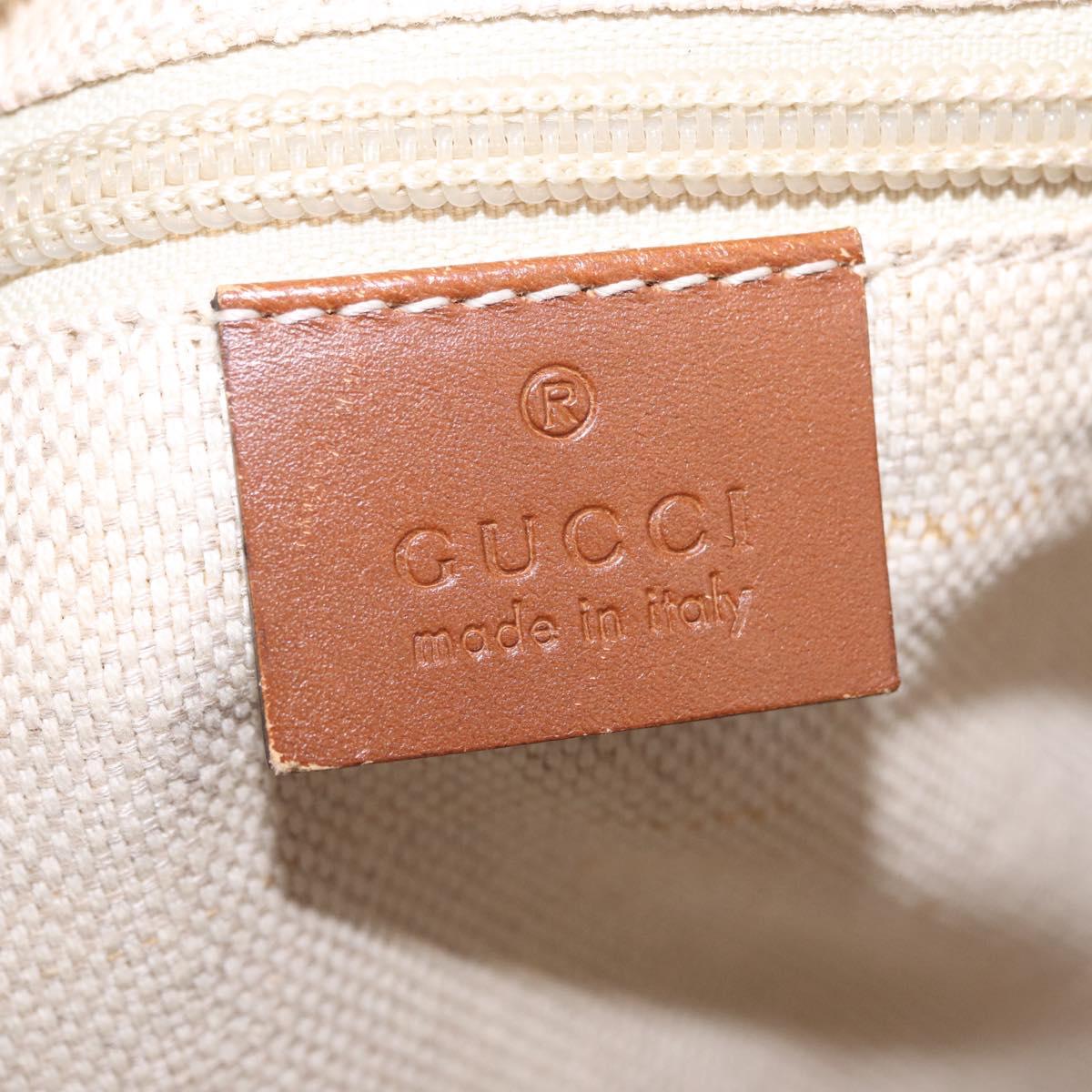 GUCCI GG Canvas Shoulder Bag Beige Silver 337598 Auth ka7194A