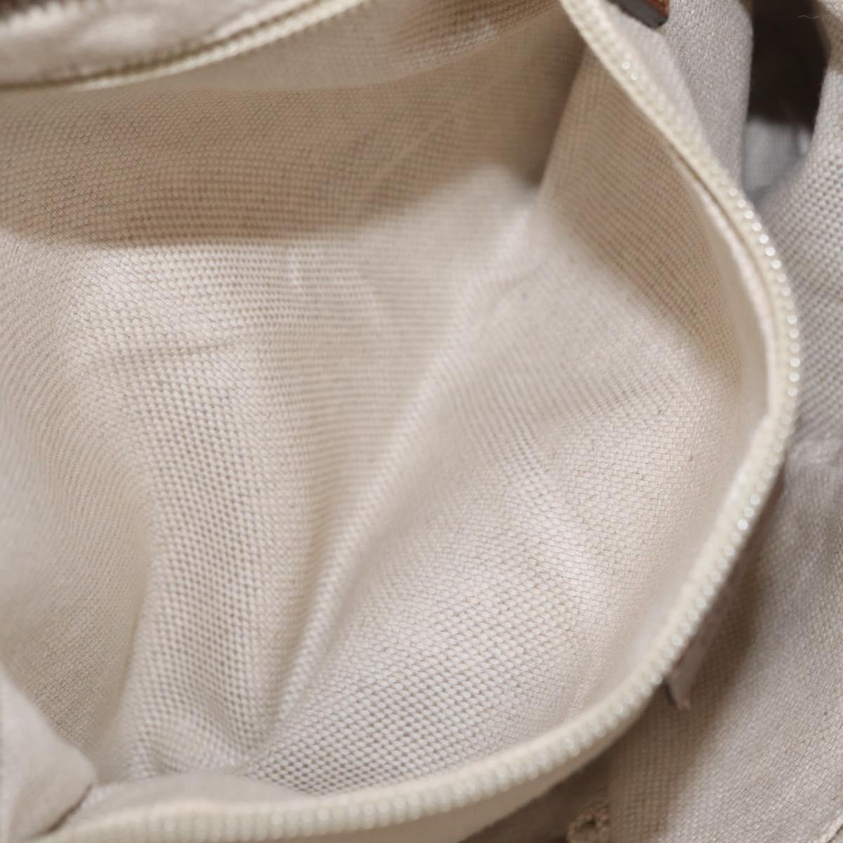 GUCCI GG Canvas Shoulder Bag Beige Silver 337598 Auth ka7194A
