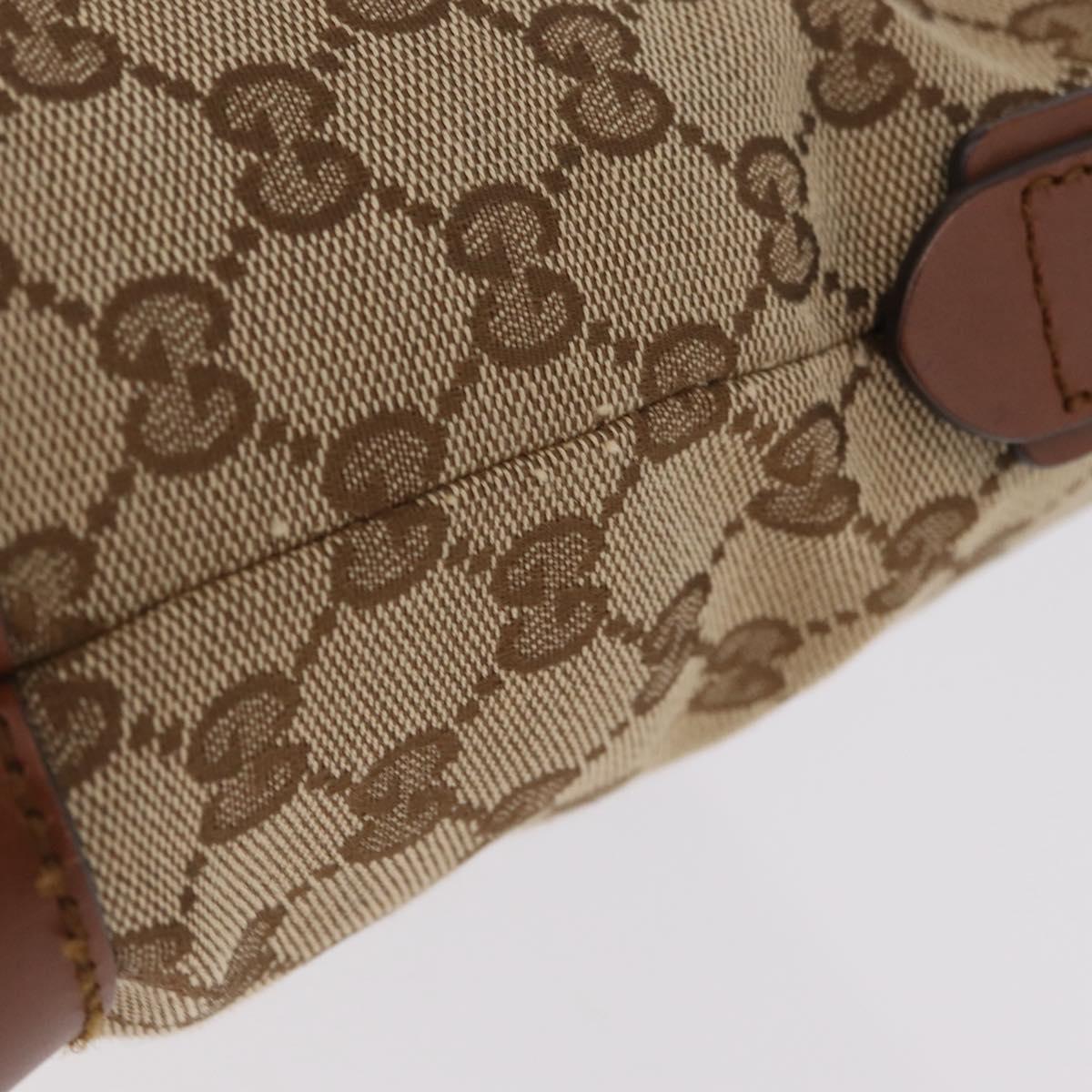 GUCCI GG Canvas Shoulder Bag Beige Silver 337598 Auth ka7194A
