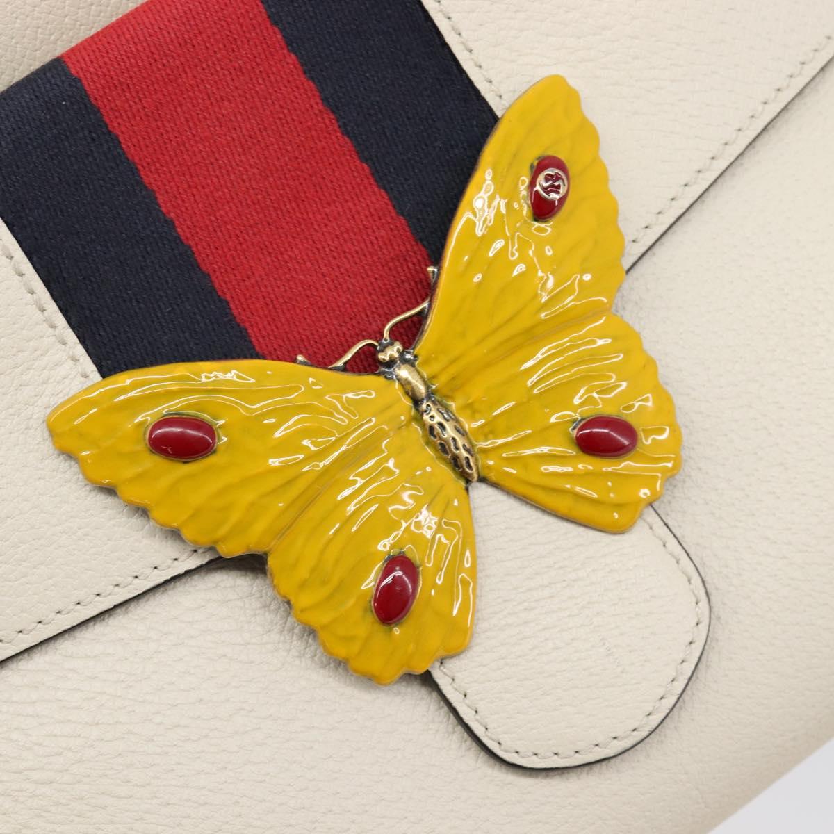 GUCCI Totem Butterfly Medium Sherry Line Bag Leather 2way 505344 Auth ka7207V