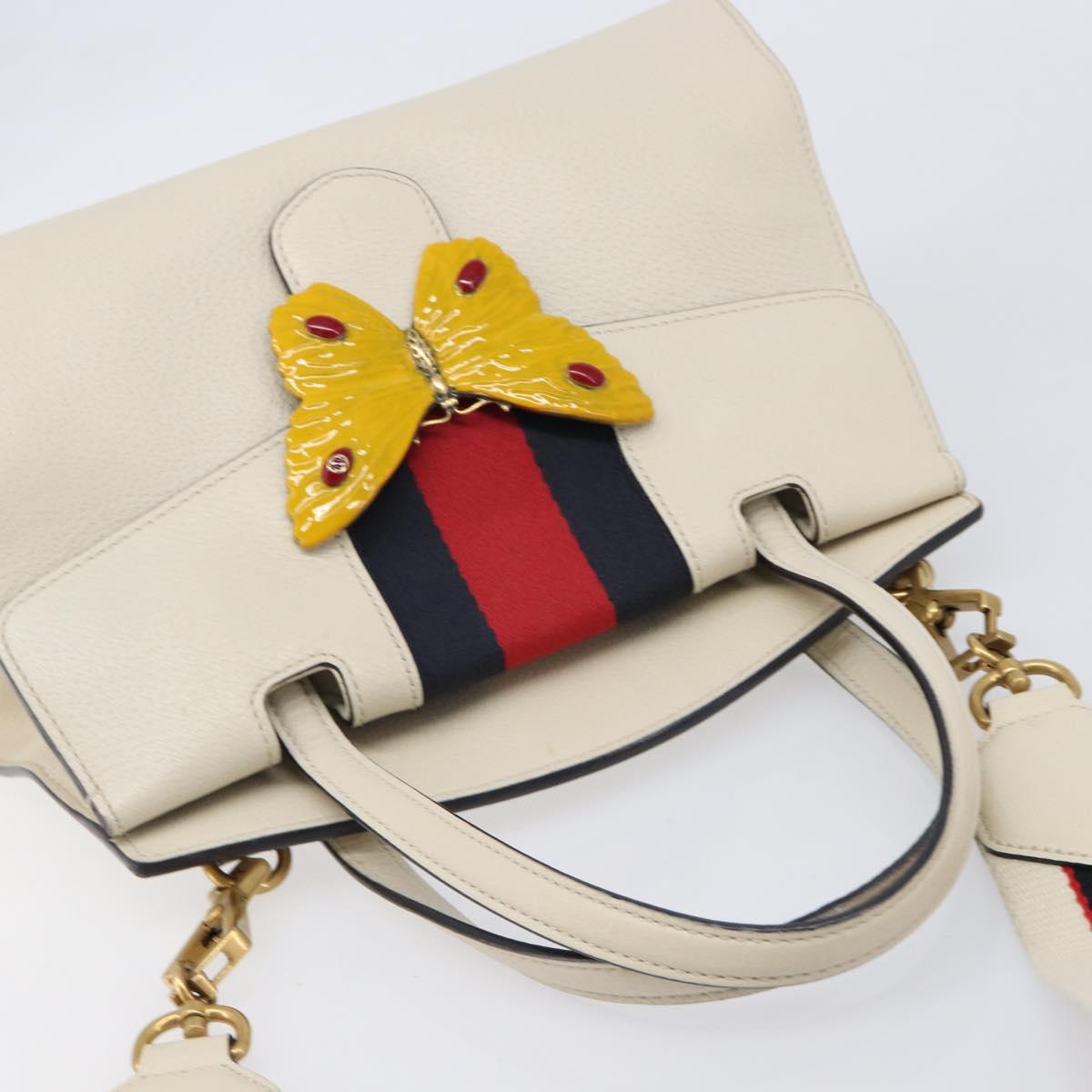 GUCCI Totem Butterfly Medium Sherry Line Bag Leather 2way 505344 Auth ka7207V