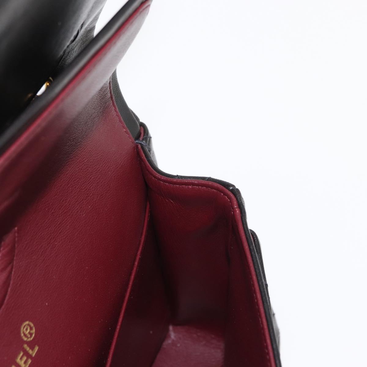 CHANEL Matelasse 25 Double Flap Chain Shoulder Bag Lamb Skin Gold CC Auth ka720SV