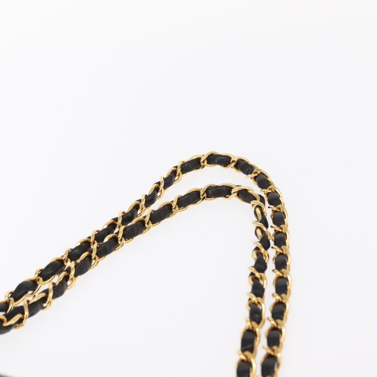 CHANEL Matelasse 25 Double Flap Chain Shoulder Bag Lamb Skin Gold CC Auth ka720SV