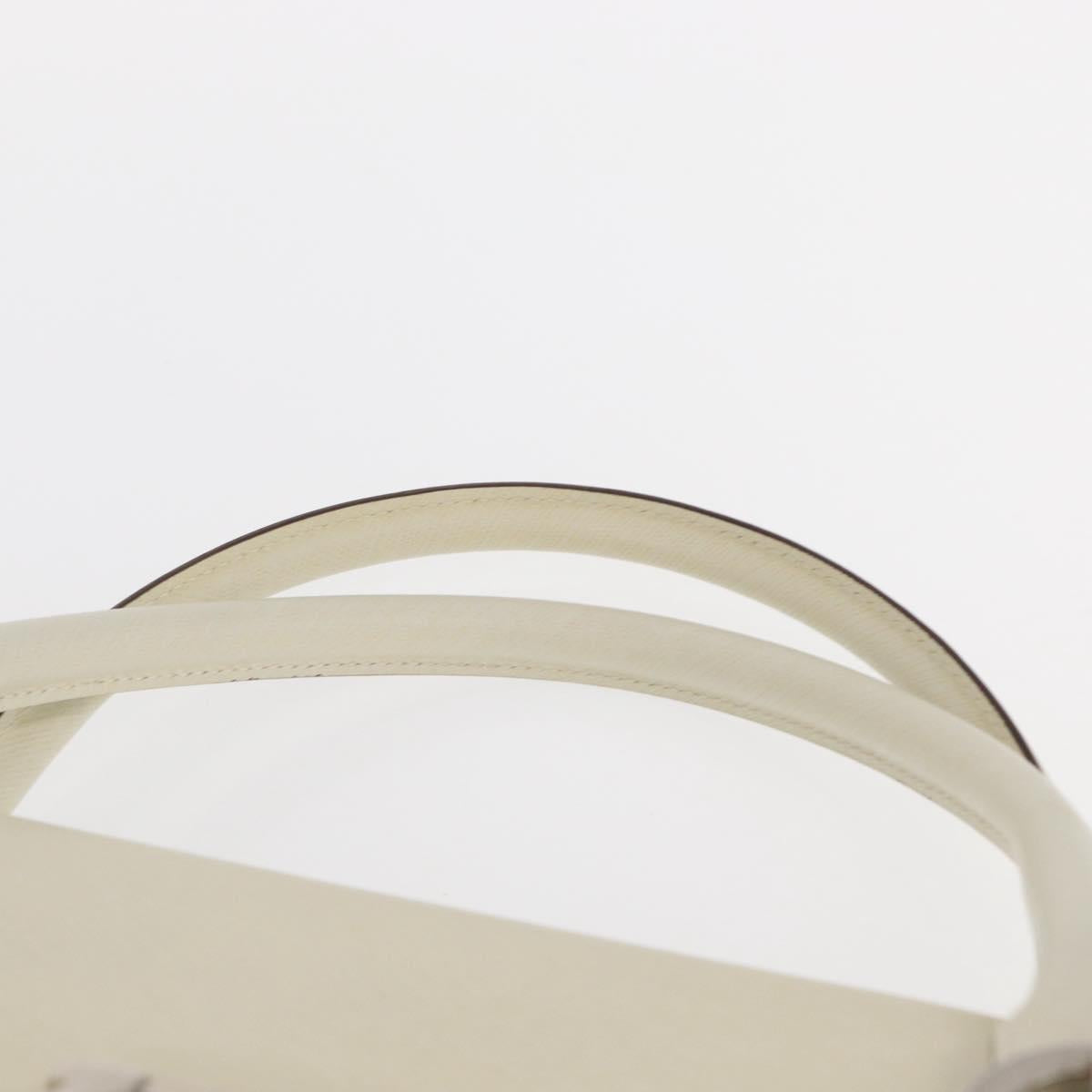 Salvatore Ferragamo Gancini Shoulder Bag Leather White Silver Auth ka722