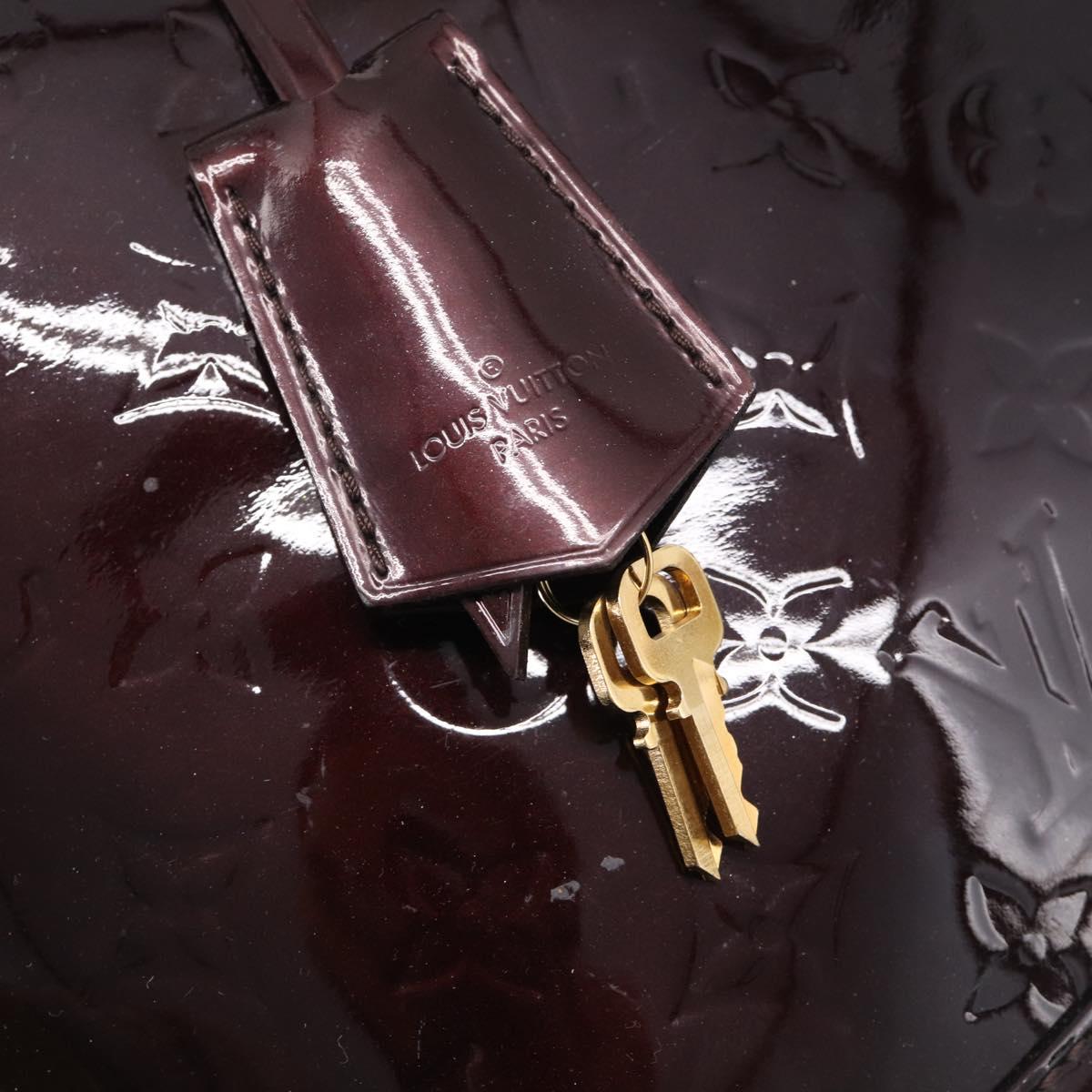 LOUIS VUITTON Monogram Vernis Alma GM Hand Bag Amarante M93595 LV Auth ka7224