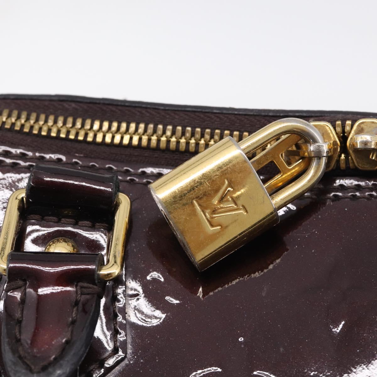 LOUIS VUITTON Monogram Vernis Alma GM Hand Bag Amarante M93595 LV Auth ka7224