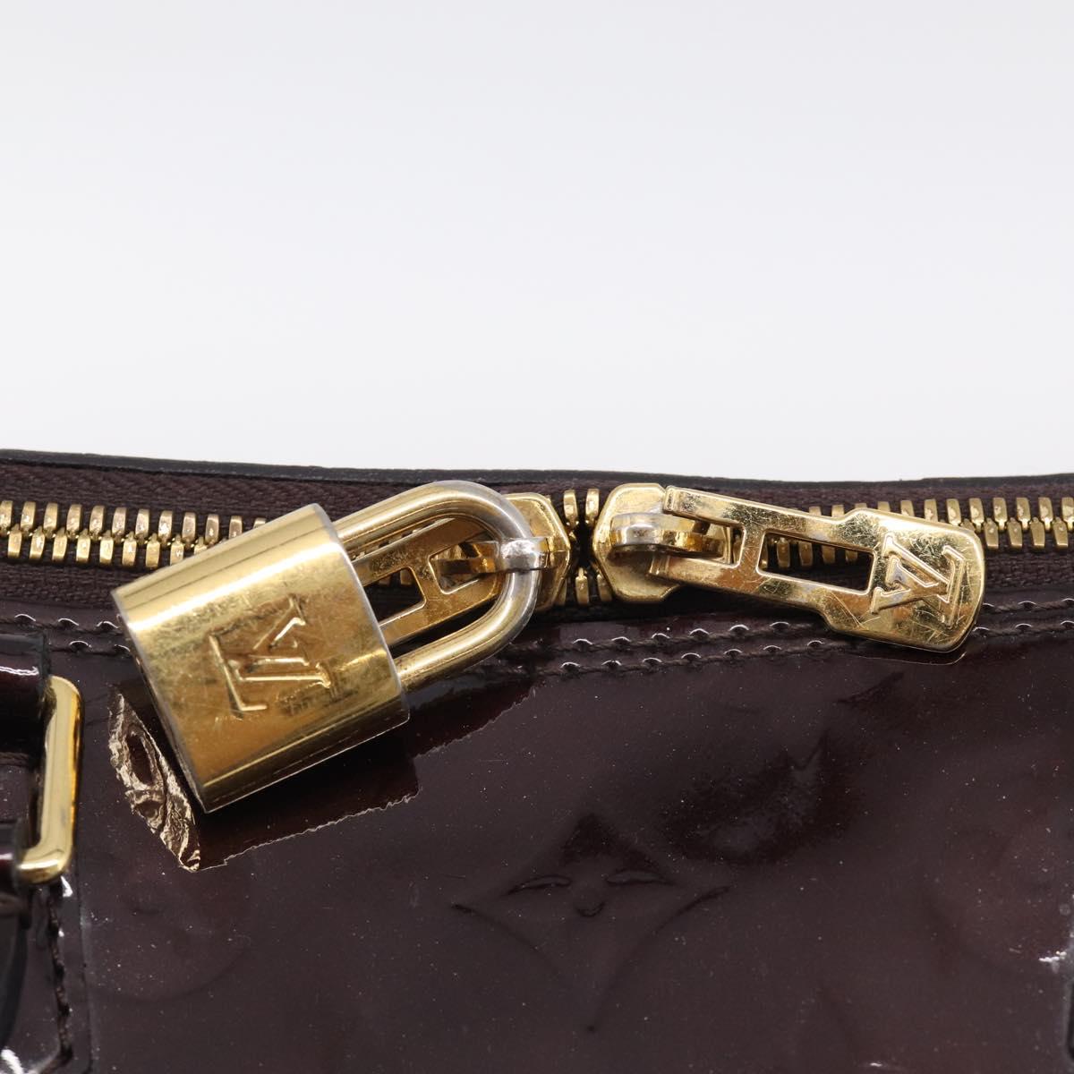 LOUIS VUITTON Monogram Vernis Alma GM Hand Bag Amarante M93595 LV Auth ka7224