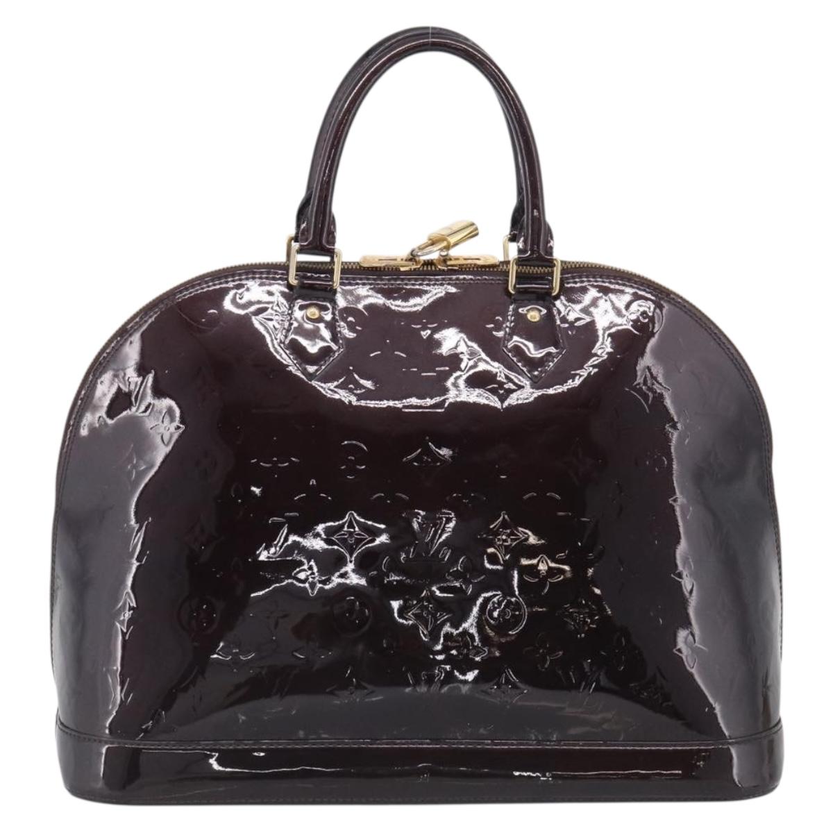 LOUIS VUITTON Monogram Vernis Alma GM Hand Bag Amarante M93595 LV Auth ka7224