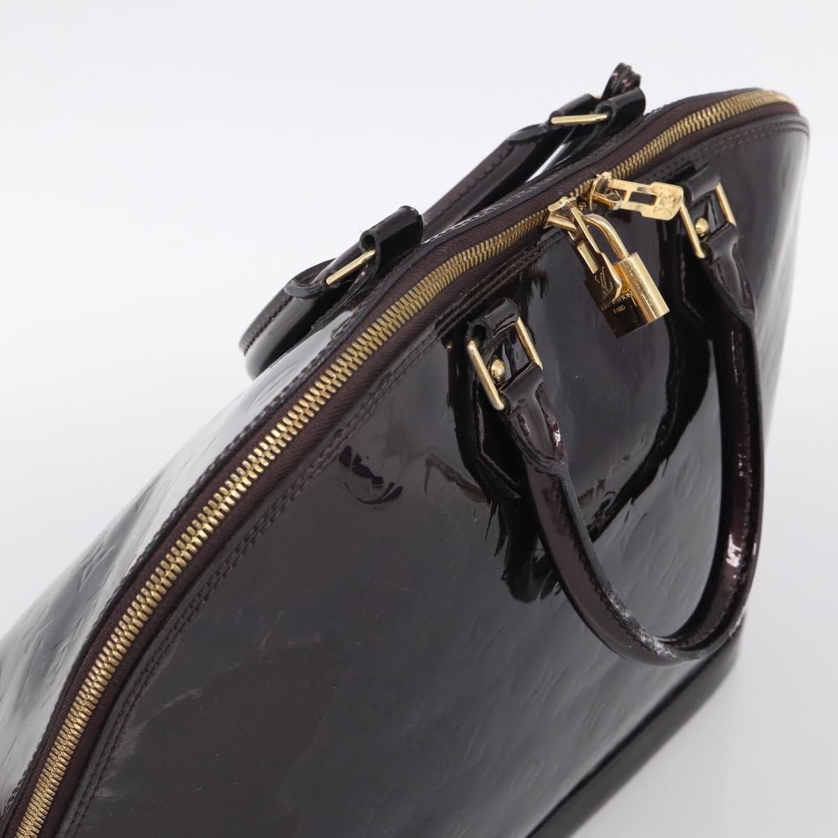 LOUIS VUITTON Monogram Vernis Alma GM Hand Bag Amarante M93595 LV Auth ka7224