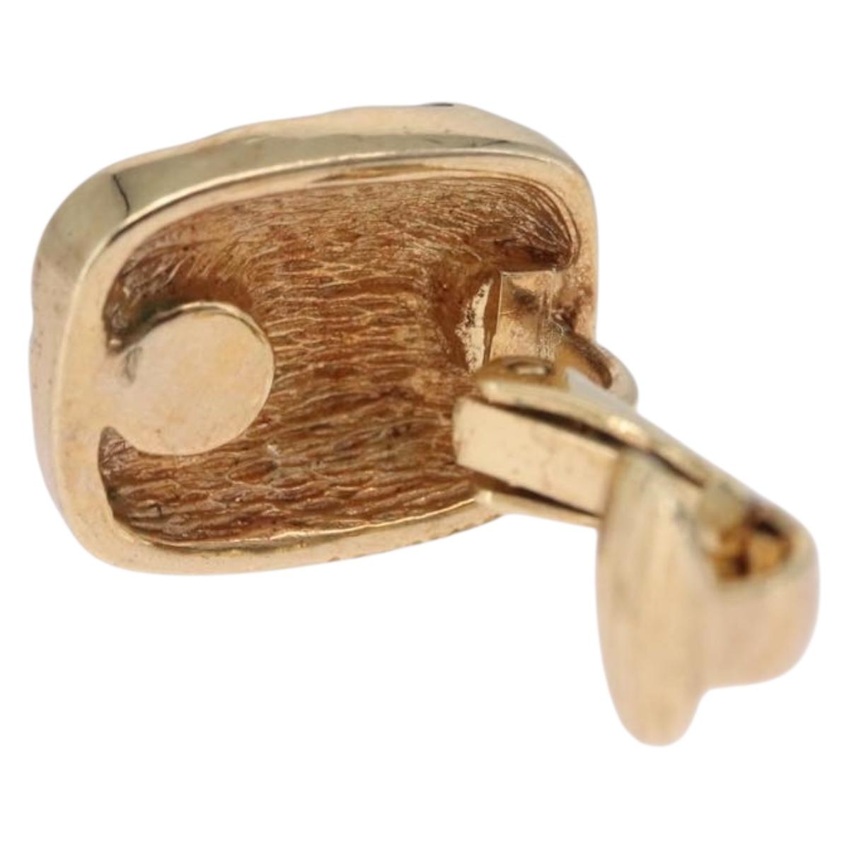 Christian Dior Earring Metal Gold Tone Auth ka7228