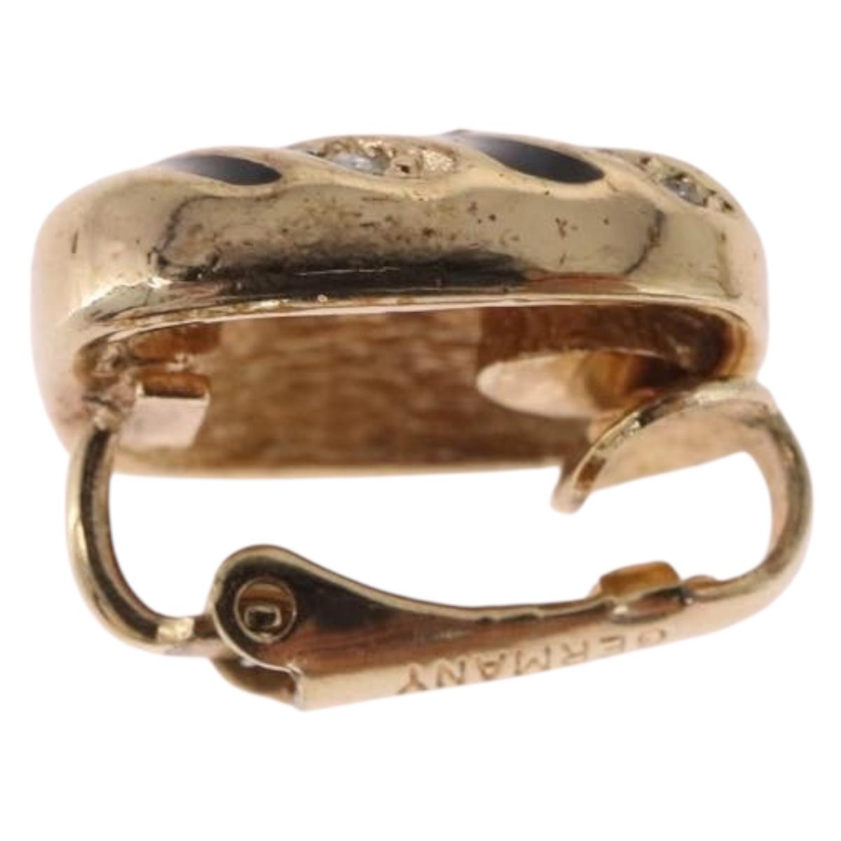Christian Dior Earring Metal Gold Tone Auth ka7228