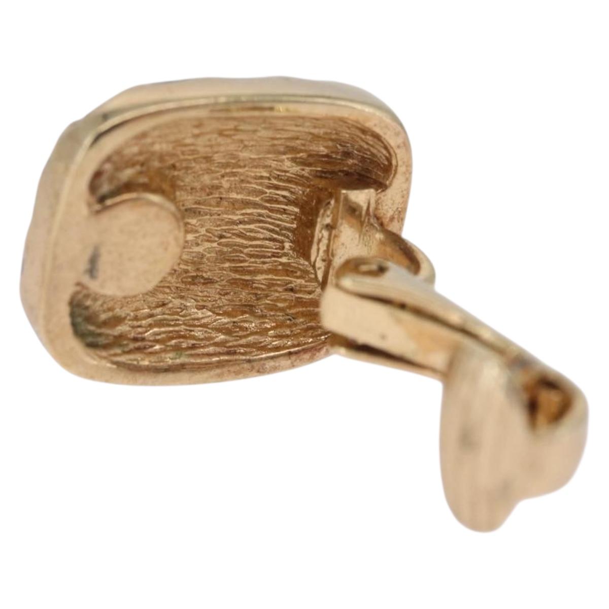 Christian Dior Earring Metal Gold Tone Auth ka7228