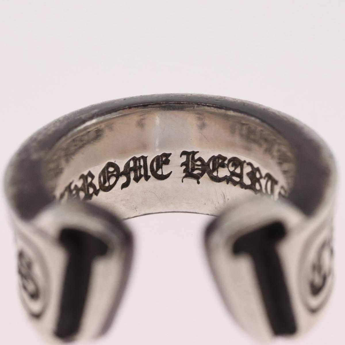 Chrome Hearts Scroll label Ring Ag925 Silver #10(JP Size) Auth ka7229M