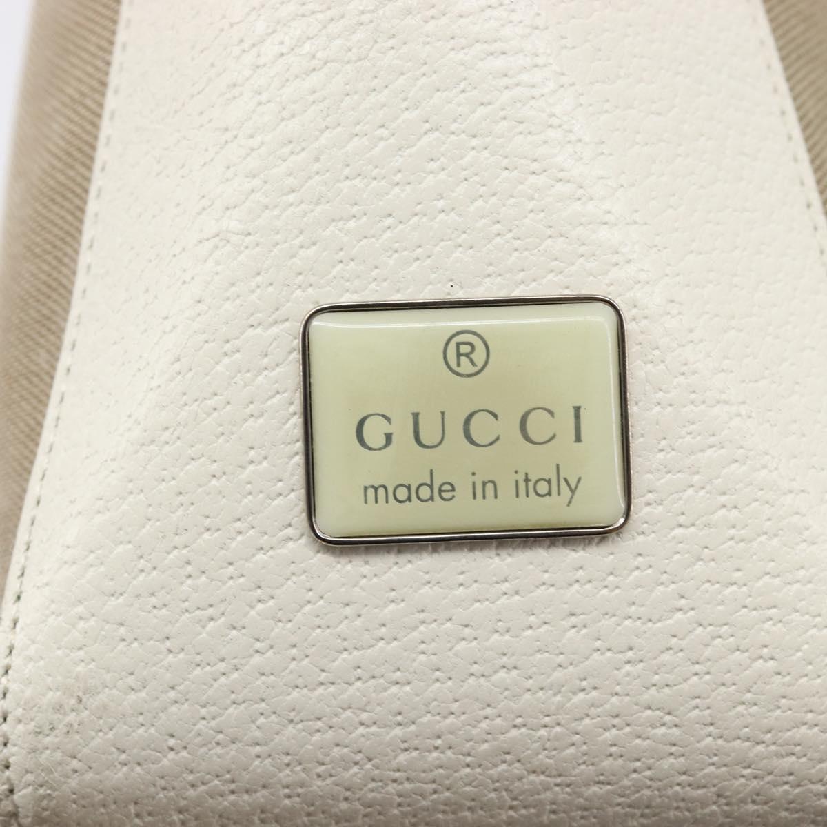 GUCCI Shoulder Bag Canvas Beige Silver 001 3766 Auth ka7233A