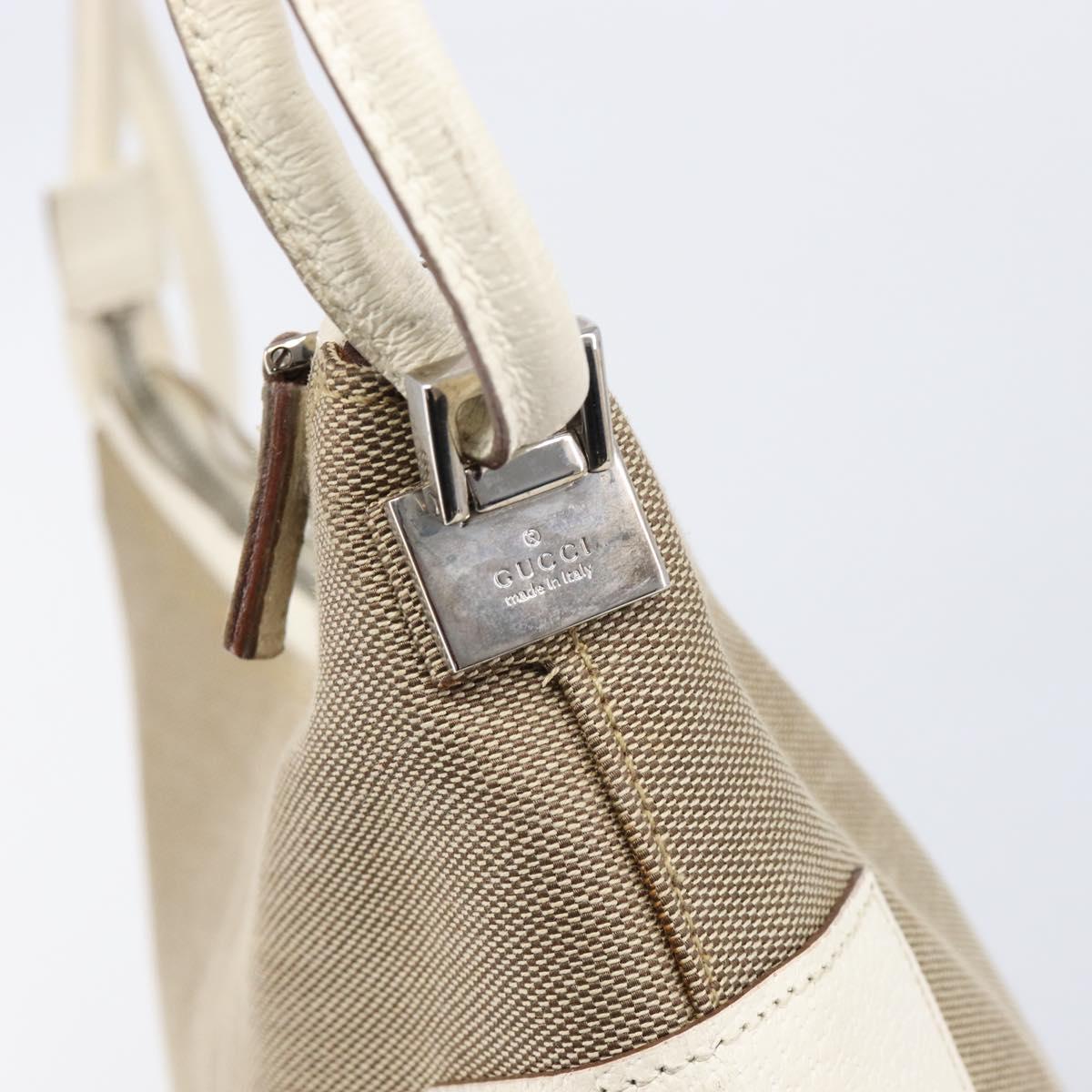 GUCCI Shoulder Bag Canvas Beige Silver 001 3766 Auth ka7233A
