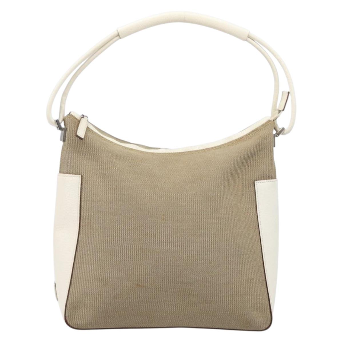 GUCCI Shoulder Bag Canvas Beige Silver 001 3766 Auth ka7233A