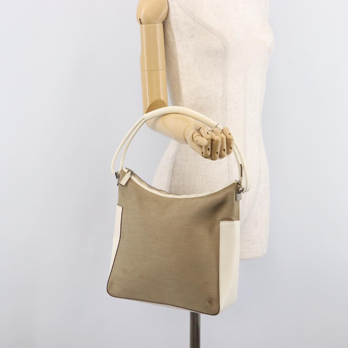 GUCCI Shoulder Bag Canvas Beige Silver 001 3766 Auth ka7233A