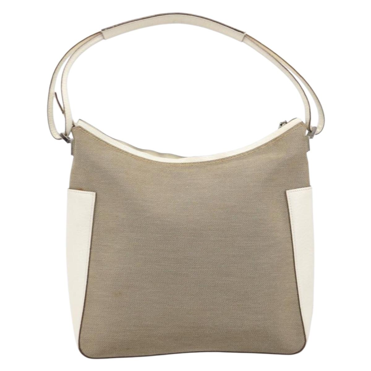 GUCCI Shoulder Bag Canvas Beige Silver 001 3766 Auth ka7233A