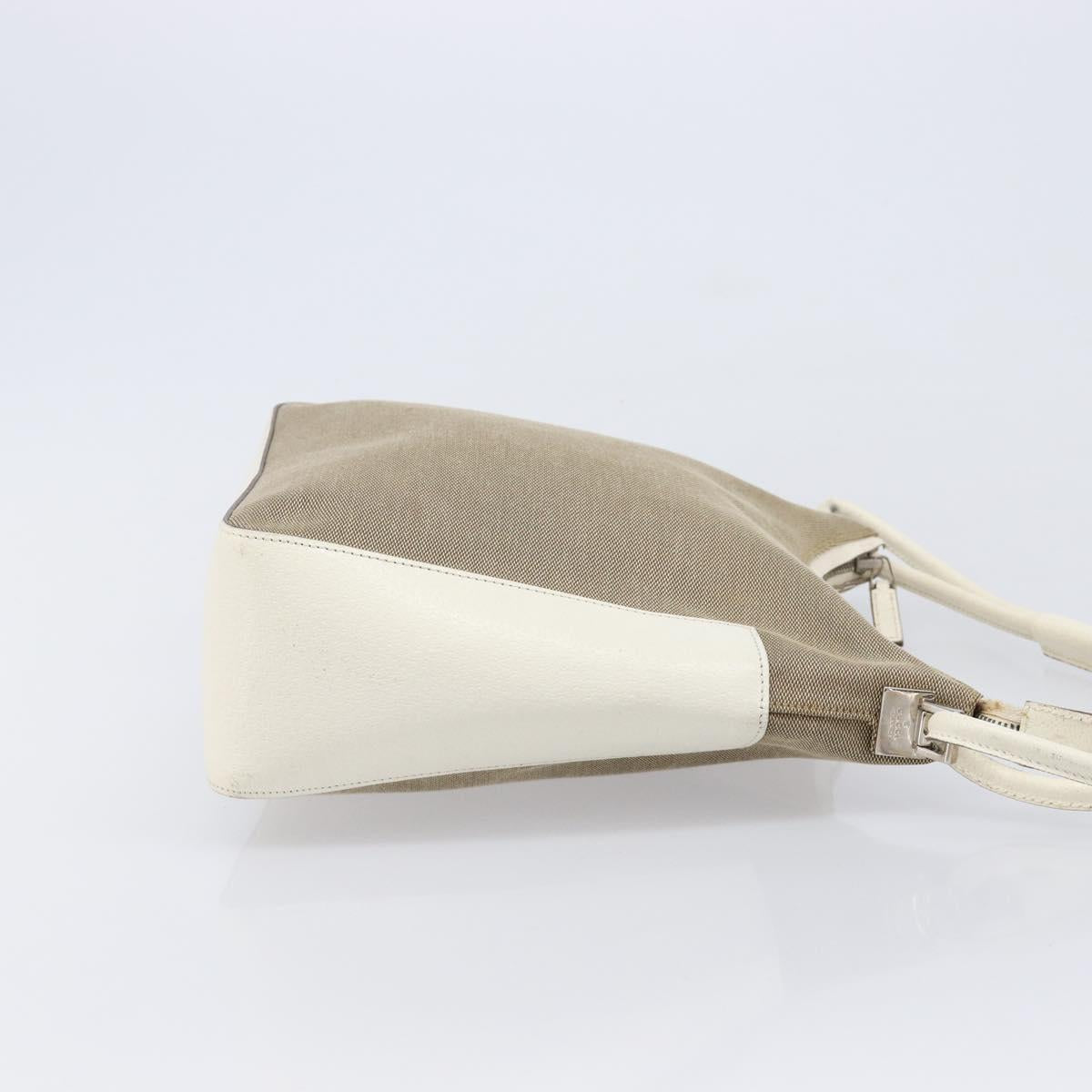 GUCCI Shoulder Bag Canvas Beige Silver 001 3766 Auth ka7233A