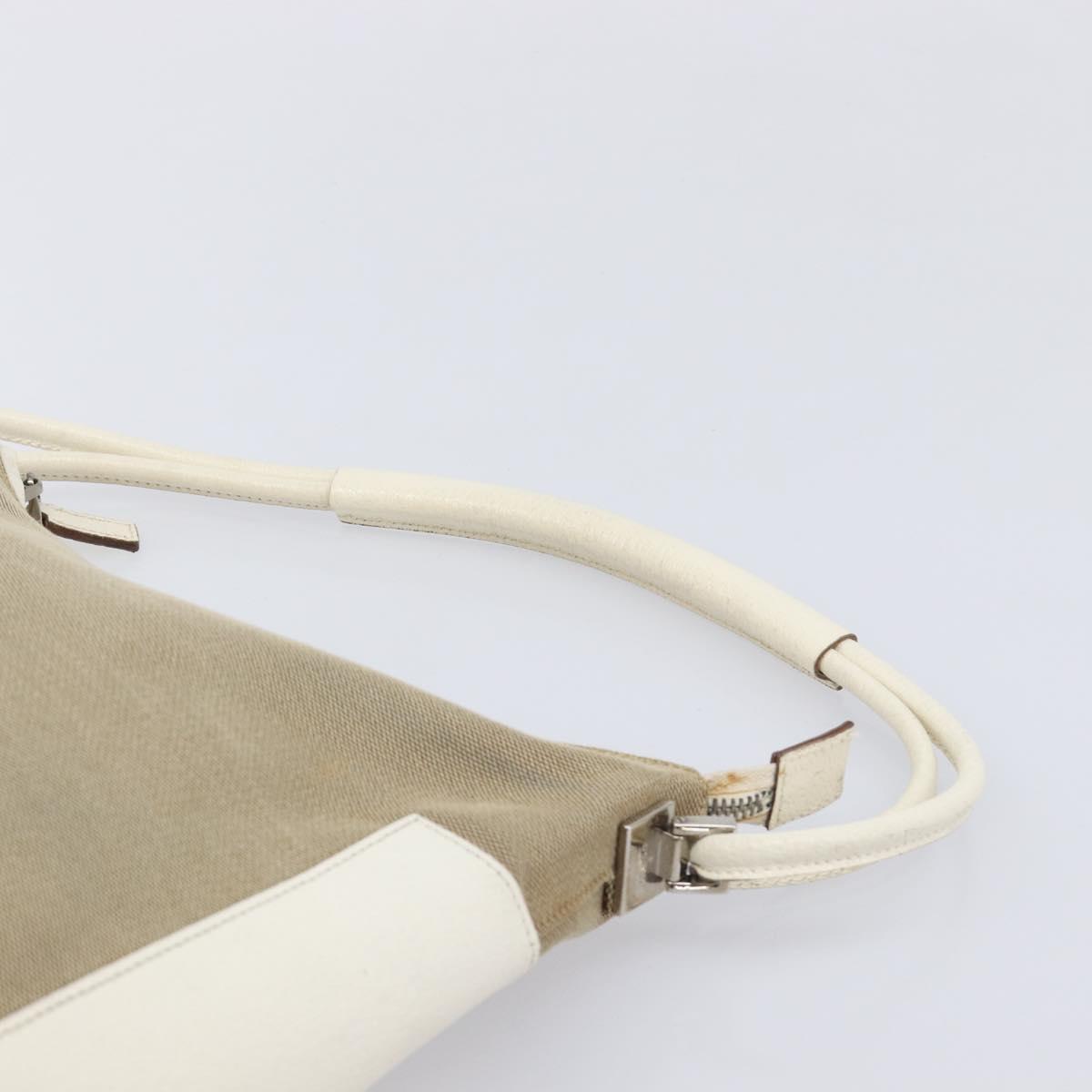 GUCCI Shoulder Bag Canvas Beige Silver 001 3766 Auth ka7233A