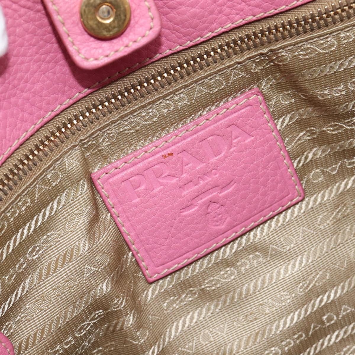 PRADA Hand Bag Canvas 2way Beige Gold Auth ka7234A