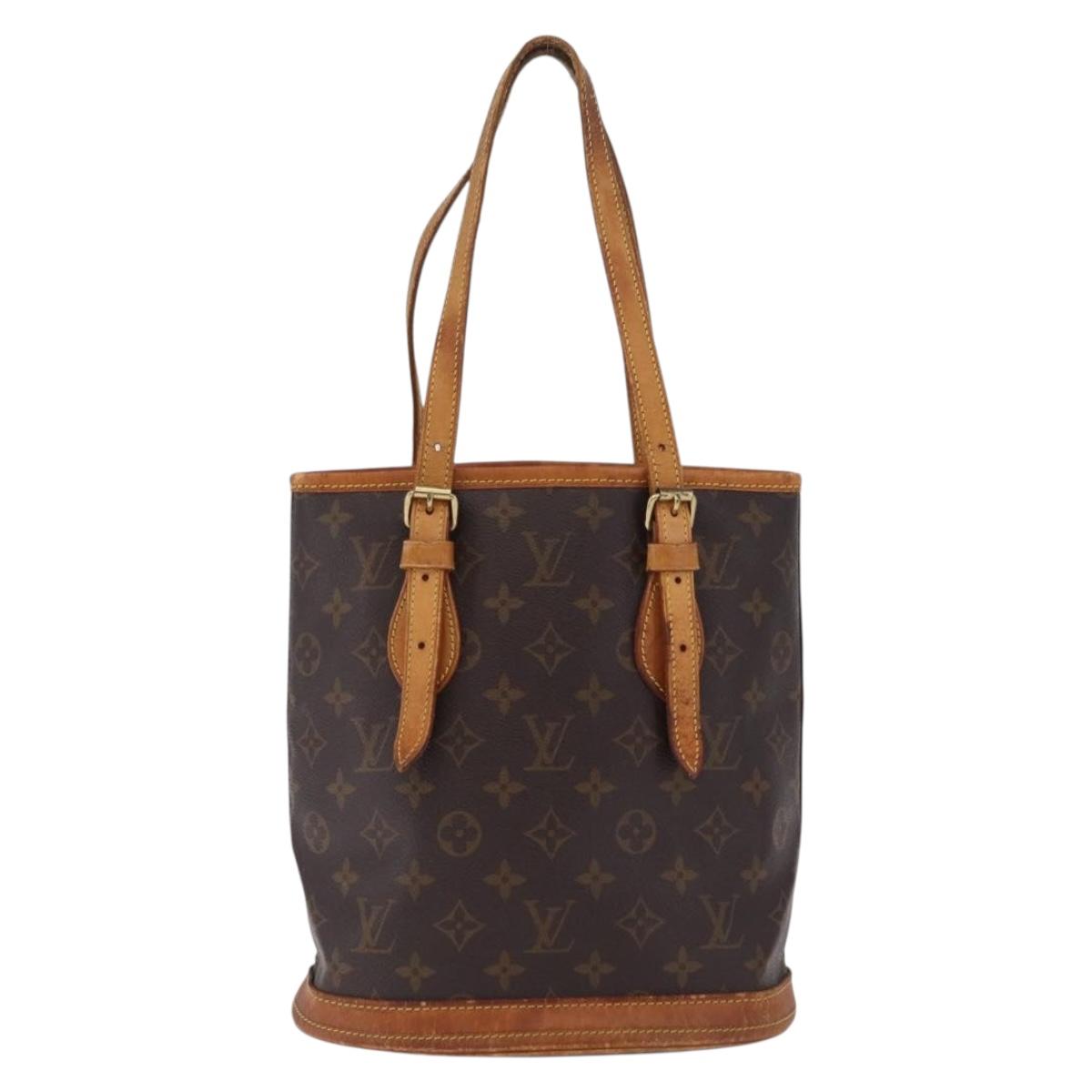 LOUIS VUITTON Monogram Bucket PM Shoulder Bag M42238 LV Auth ka7236