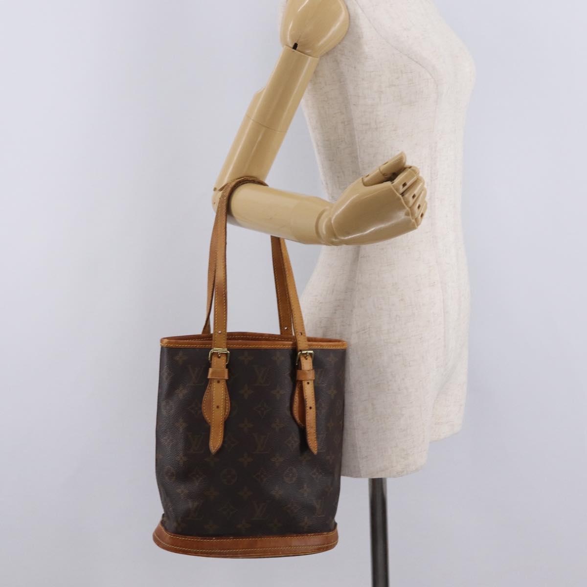 LOUIS VUITTON Monogram Bucket PM Shoulder Bag M42238 LV Auth ka7236