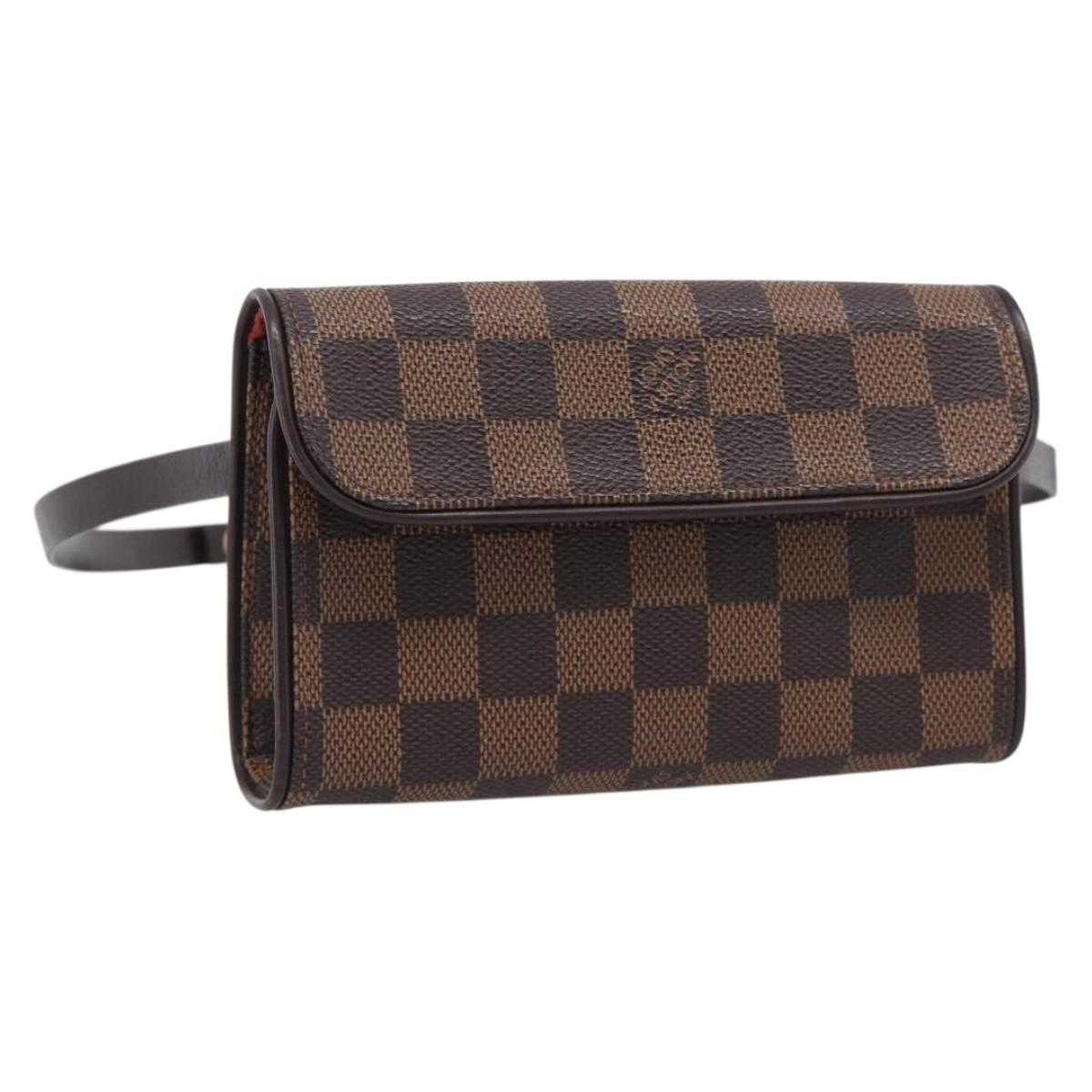 LOUIS VUITTON Damier Ebene Pochette Florentine Waist bag N51856 LV Auth ka7239