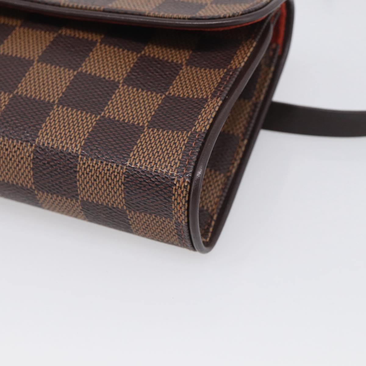 LOUIS VUITTON Damier Ebene Pochette Florentine Waist bag N51856 LV Auth ka7239
