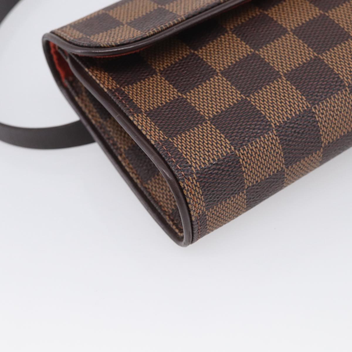 LOUIS VUITTON Damier Ebene Pochette Florentine Waist bag N51856 LV Auth ka7239