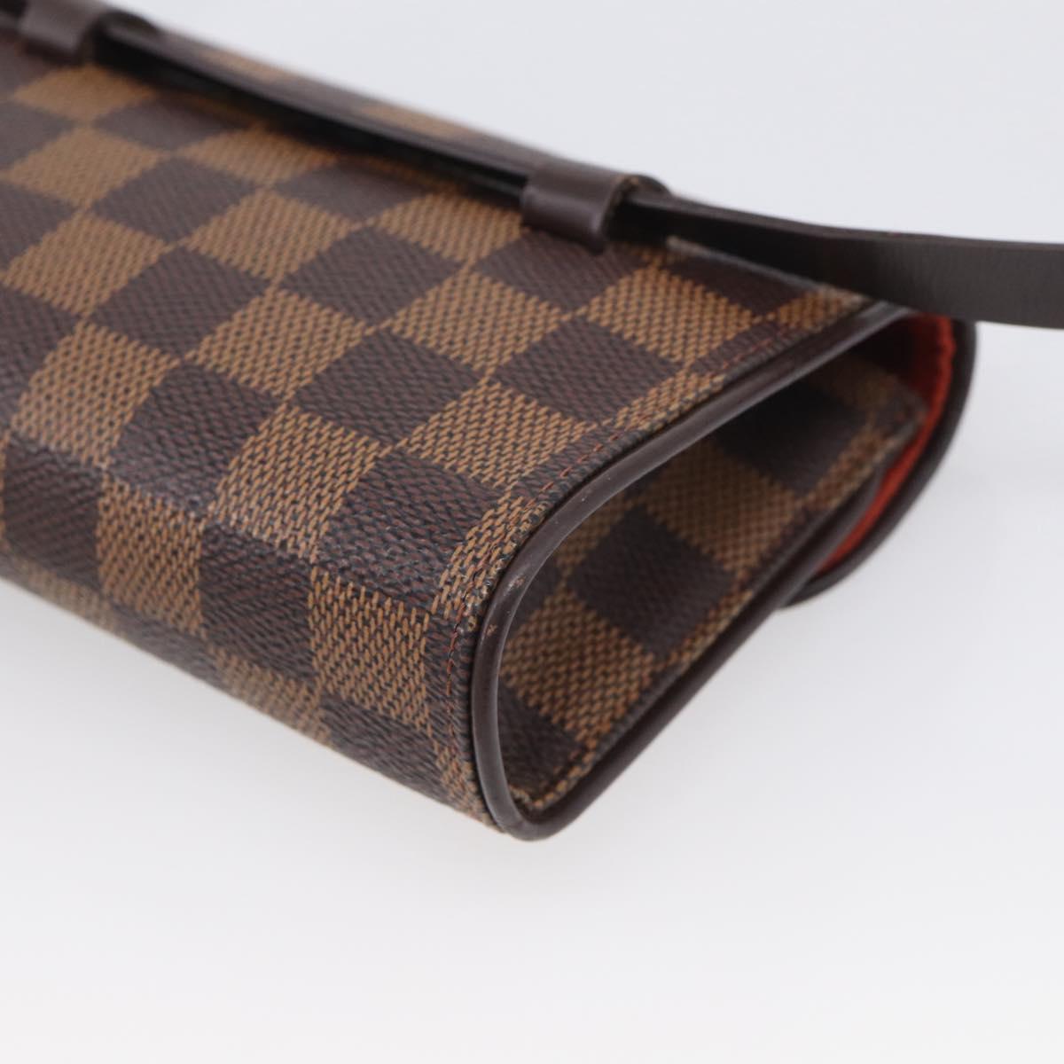 LOUIS VUITTON Damier Ebene Pochette Florentine Waist bag N51856 LV Auth ka7239