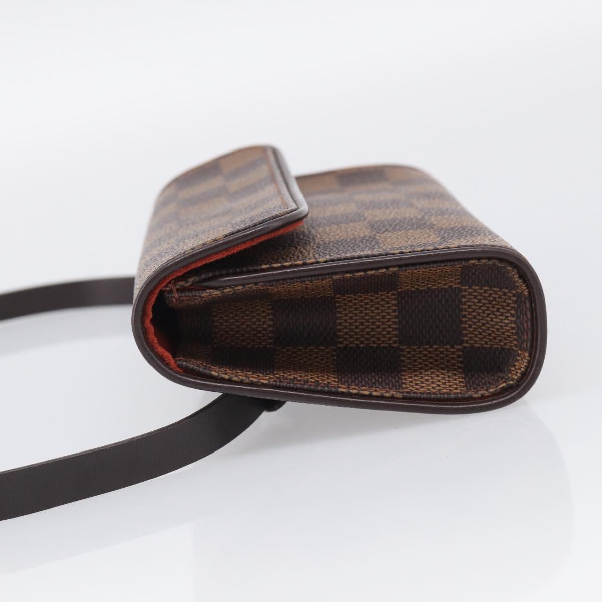 LOUIS VUITTON Damier Ebene Pochette Florentine Waist bag N51856 LV Auth ka7239
