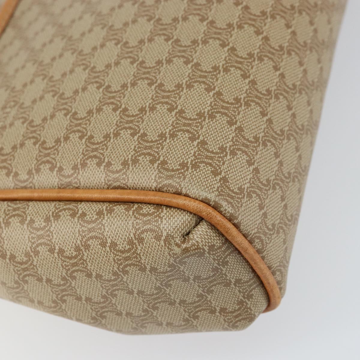 CELINE Macadam Canvas Shoulder Bag PVC Beige Gold Auth ka724