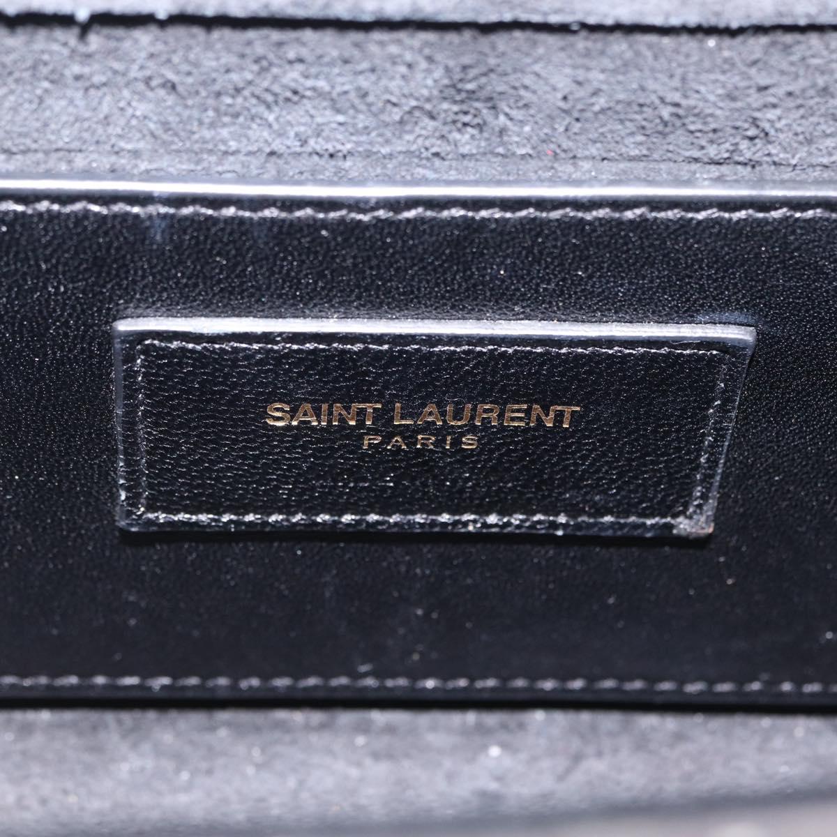 Saint Laurent Kate Tassel Chain Shoulder Bag Leather Silver Gold Auth ka7241A