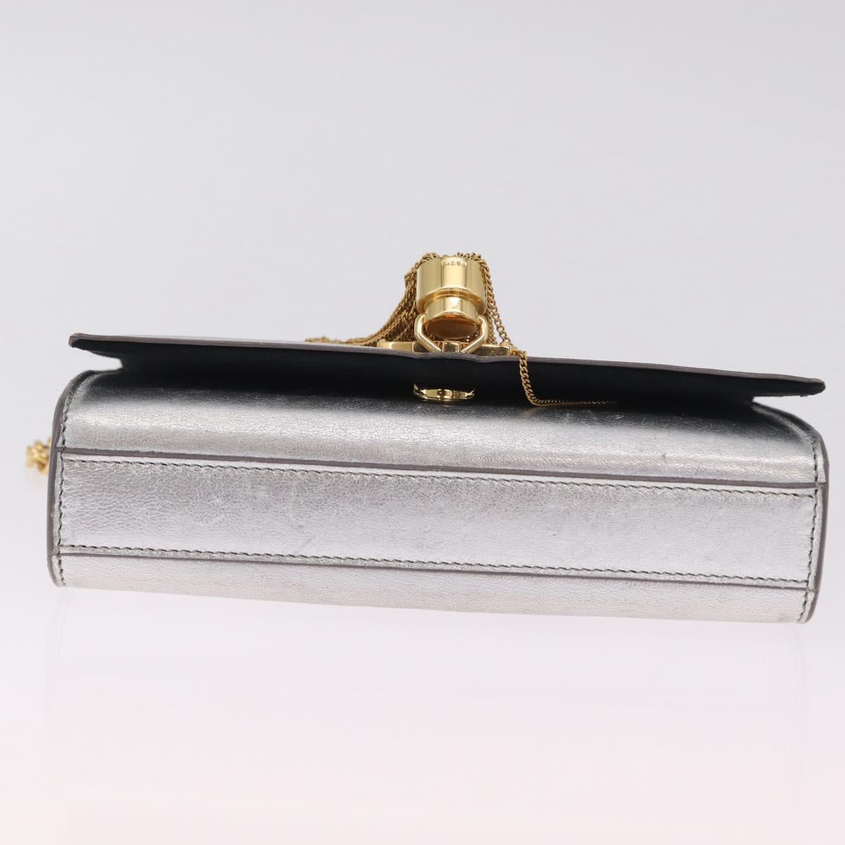 Saint Laurent Kate Tassel Chain Shoulder Bag Leather Silver Gold Auth ka7241A