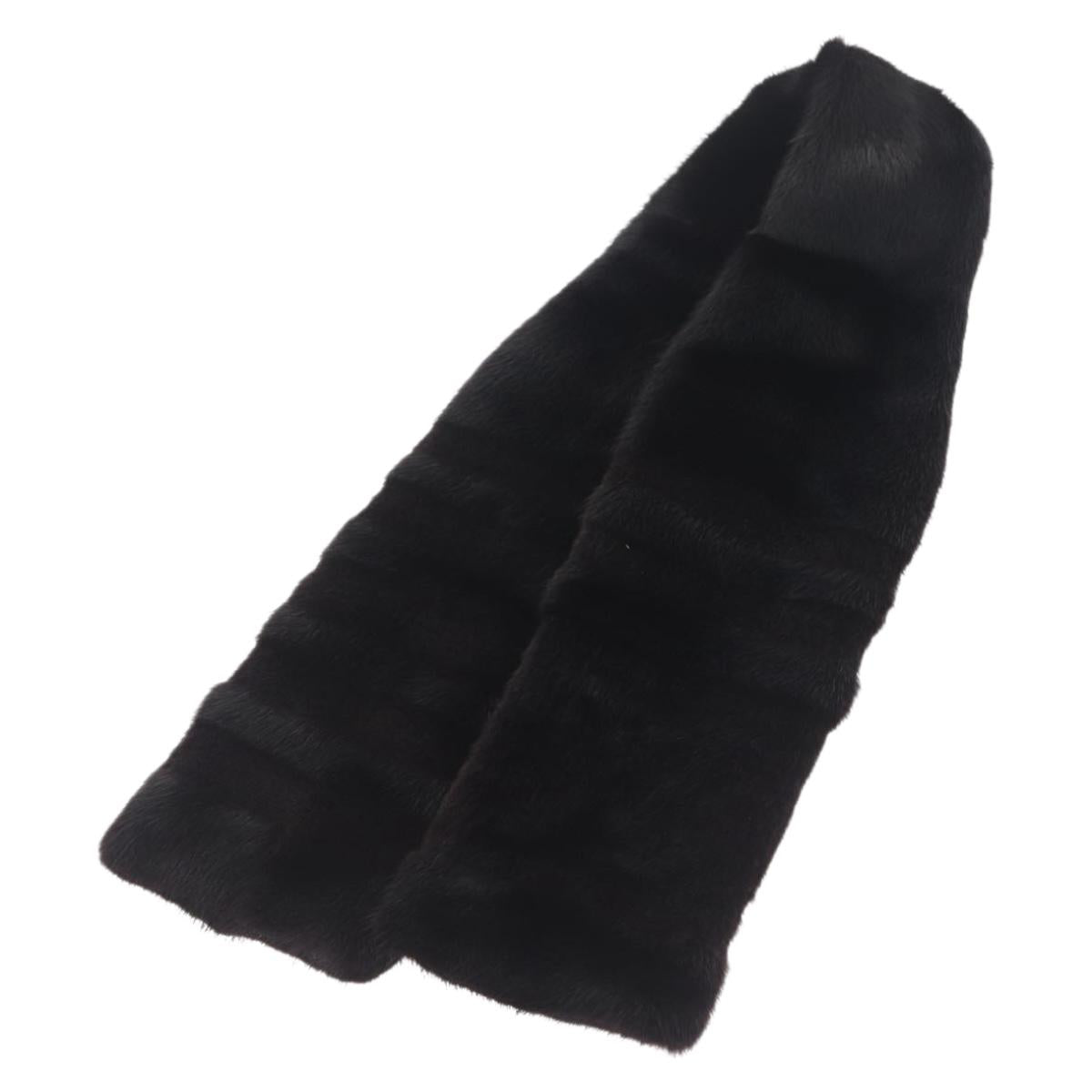 LOUIS VUITTON Scarf Black LV Auth ka7243M