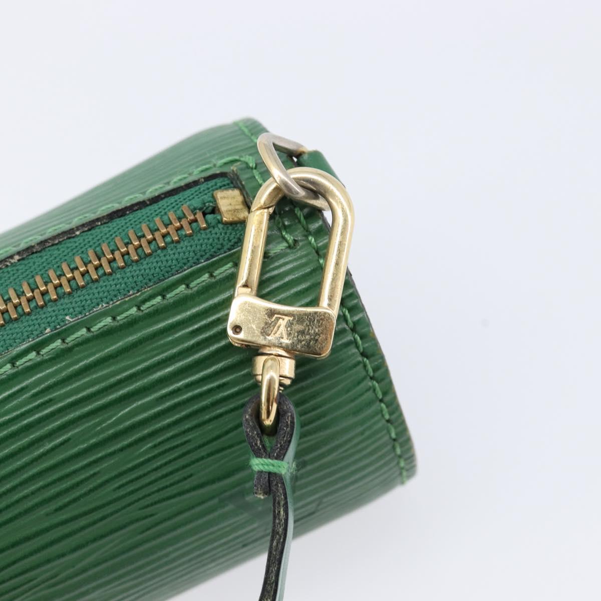 LOUIS VUITTON Epi Soufflot Pouch Green LV Auth ka7245