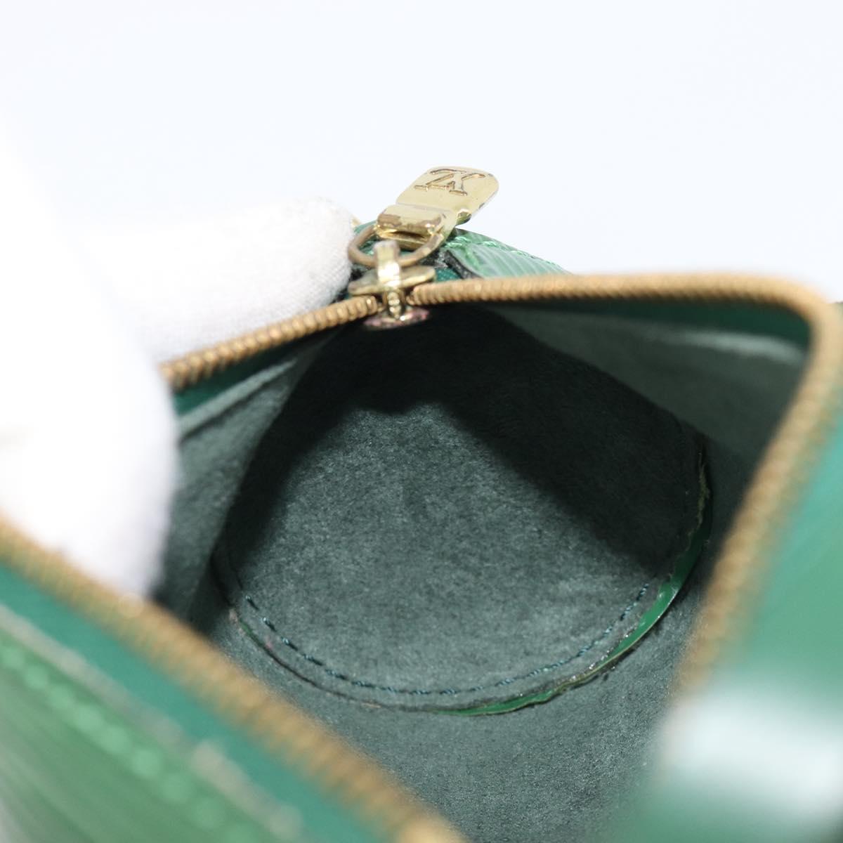 LOUIS VUITTON Epi Soufflot Pouch Green LV Auth ka7245