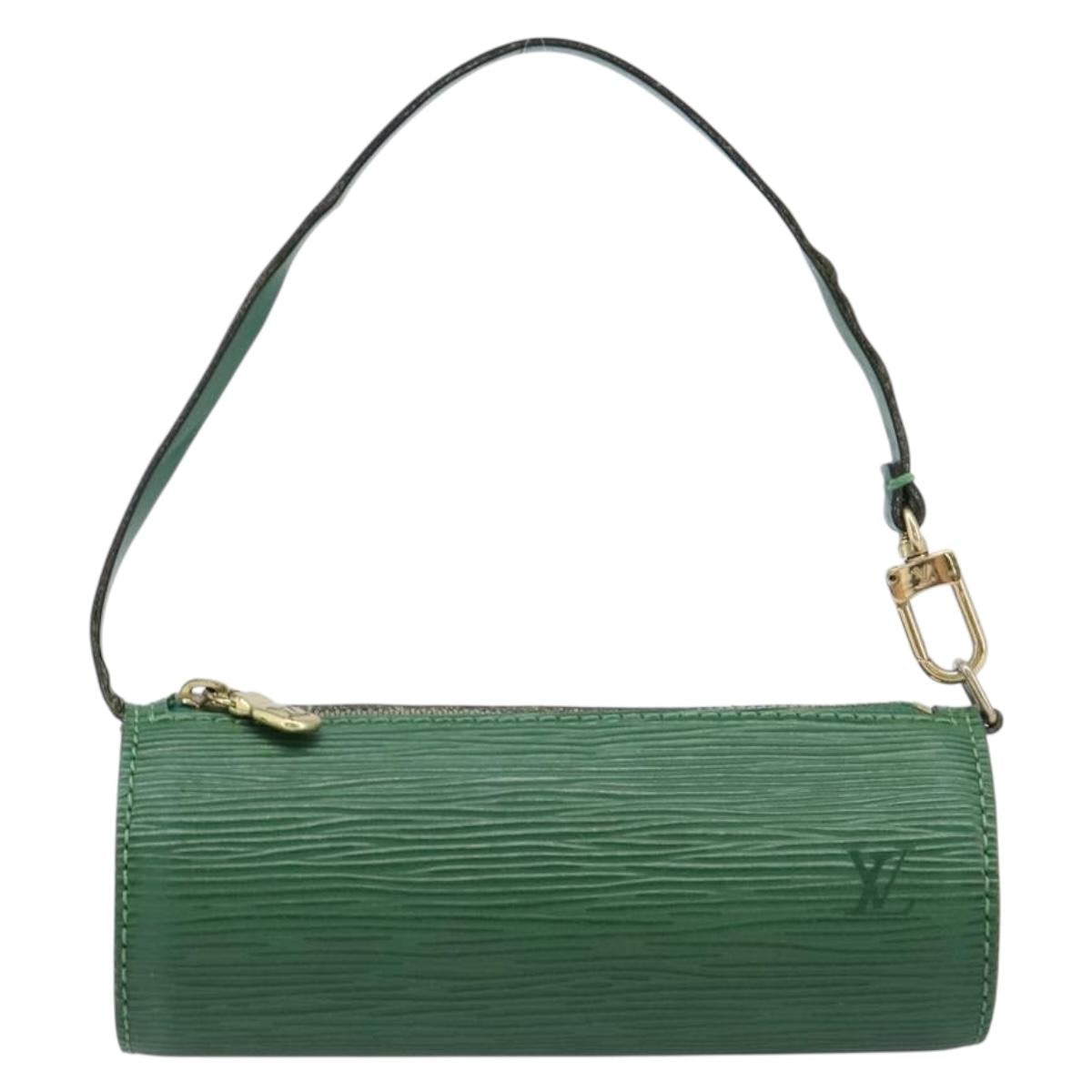 LOUIS VUITTON Epi Soufflot Pouch Green LV Auth ka7245