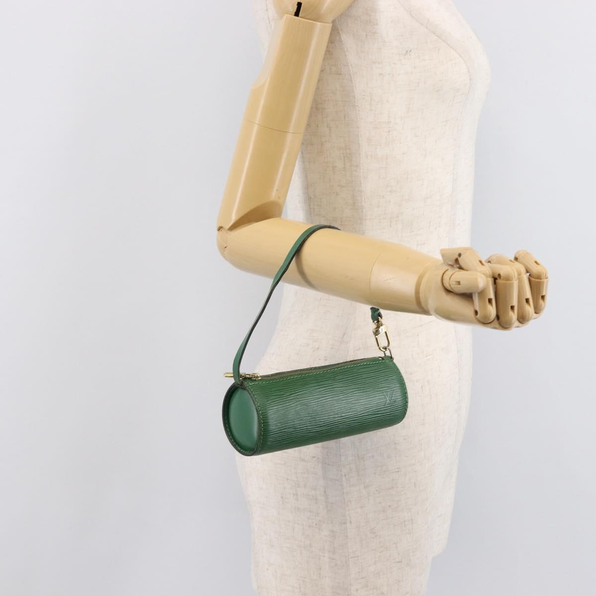LOUIS VUITTON Epi Soufflot Pouch Green LV Auth ka7245
