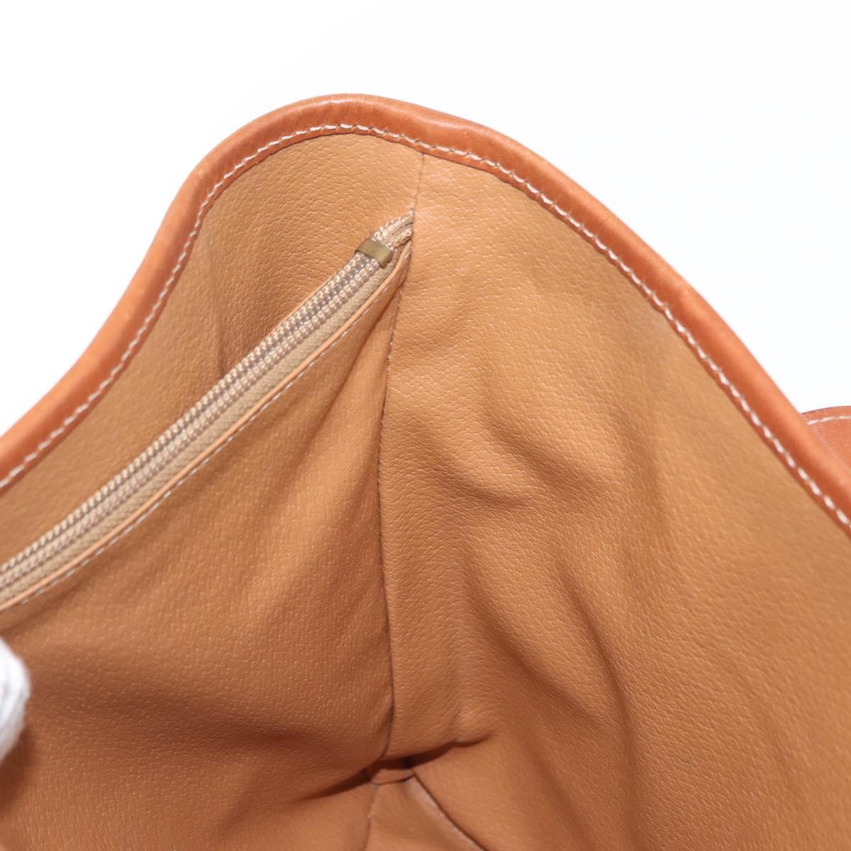 CELINE Macadam Canvas Shoulder Bag PVC Leather Brown Gold Auth ka728