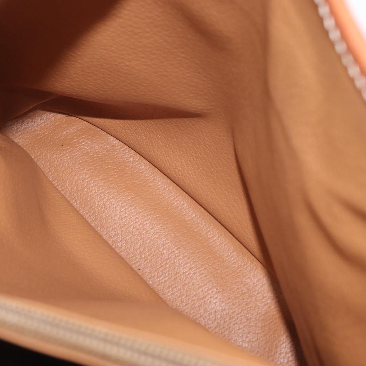 CELINE Macadam Canvas Shoulder Bag PVC Leather Brown Gold Auth ka728