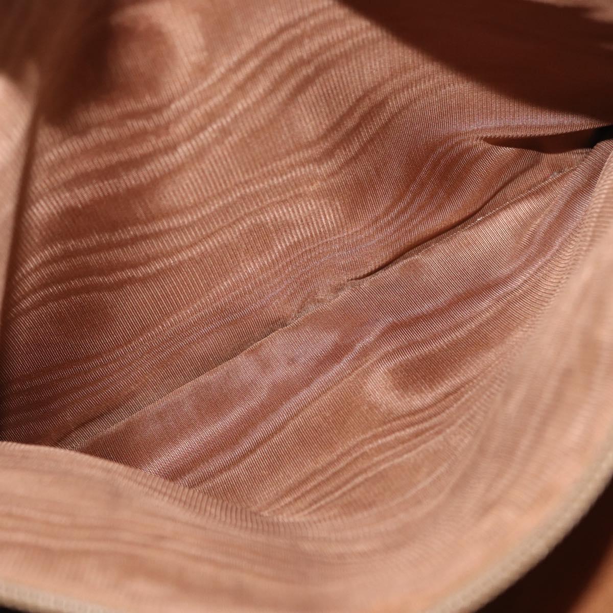 CELINE Macadam Canvas Shoulder Bag PVC Leather Brown Gold Auth ka728