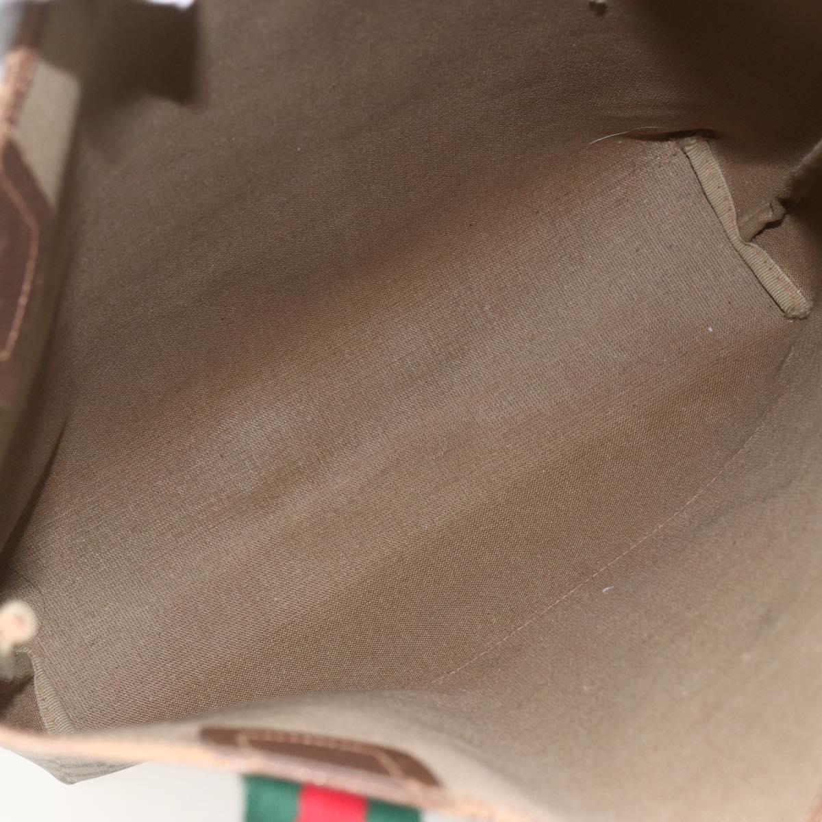 GUCCI GG Supreme Web Sherry Line Tote Bag PVC Beige Red 89 02 003 Auth ka731