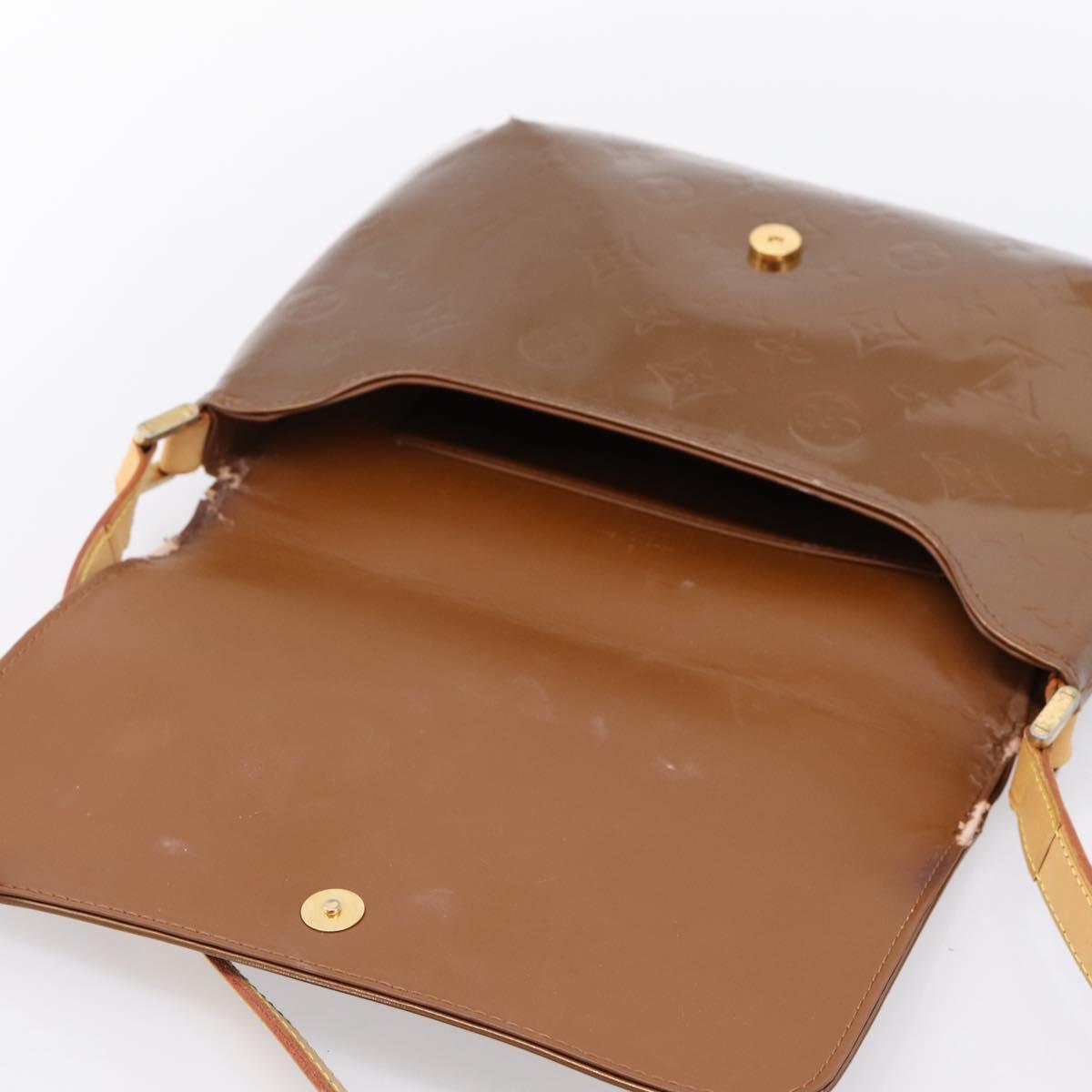 LOUIS VUITTON Monogram Vernis Thompson Street Bag Bronze M91124 LV Auth ka732
