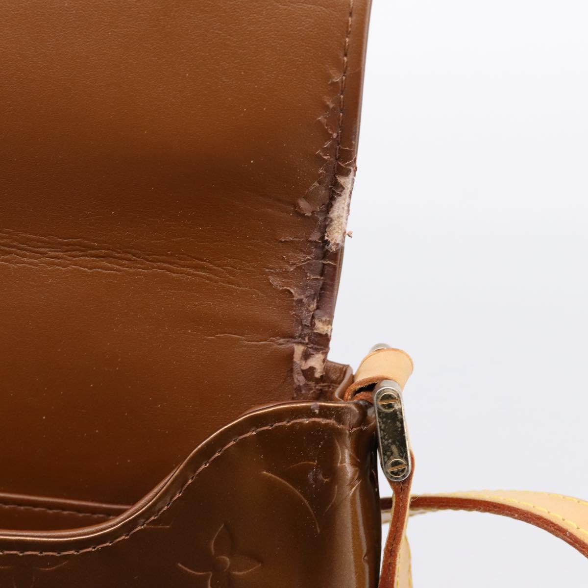 LOUIS VUITTON Monogram Vernis Thompson Street Bag Bronze M91124 LV Auth ka732