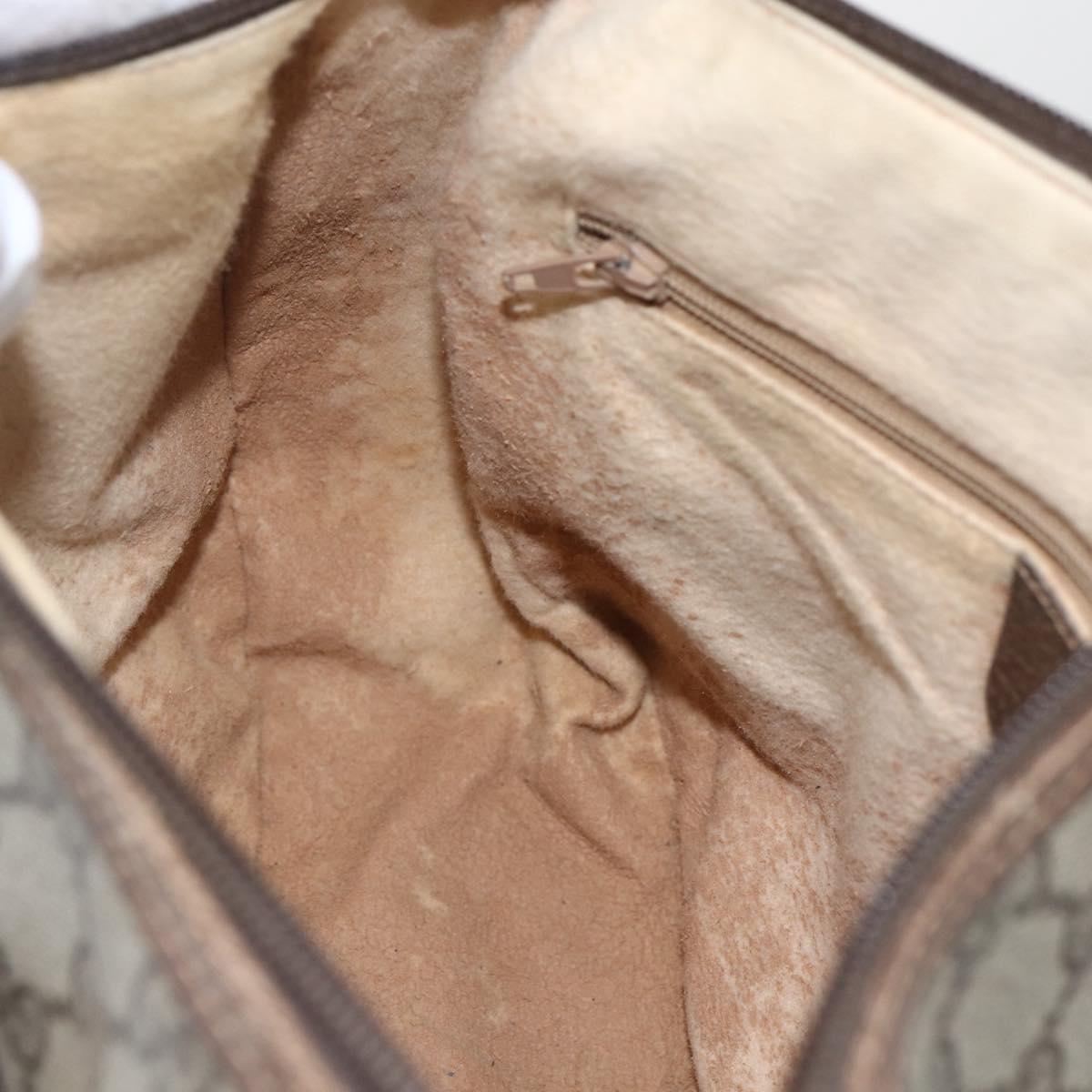 GUCCI GG Supreme Web Sherry Line Bag PVC Beige Gold 89 02 077 Auth ka736