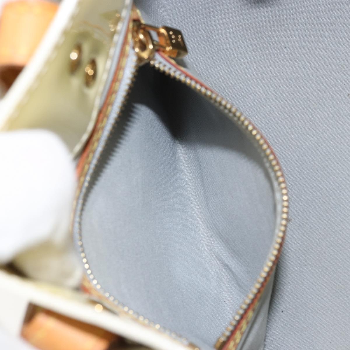 LOUIS VUITTON Monogram Vernis Reade PM Hand Bag Perle M91336 LV Auth ka738